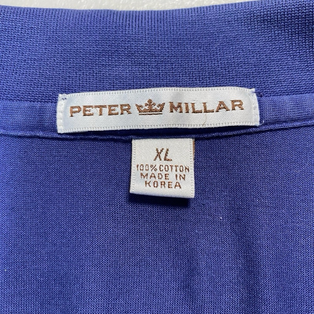 Sea Island Peter Millar Polo XL Mens Cotton Golf Solid Blue Purple - Picture 7 of 11